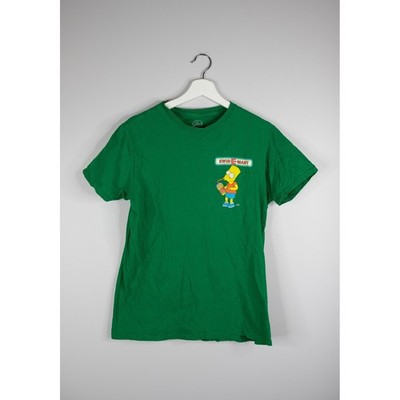 The Simpsons T-Shirt Mens Medium Green Excellent Kwik-E-Mart Bart Graphic Tee