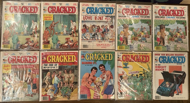Cracked Magazine Lot #186-193 (1984-85) VTG Humor Satire Comics 10 Issues C27#02