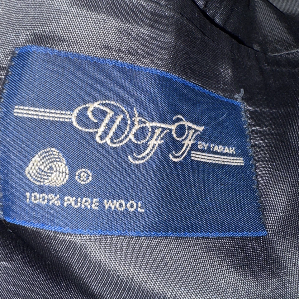 Blazer WFF by Farah Hombre Gris Oscuro Negro Espiga 100% Lana Tweed 2 Botones 42R Foto 3 de 4