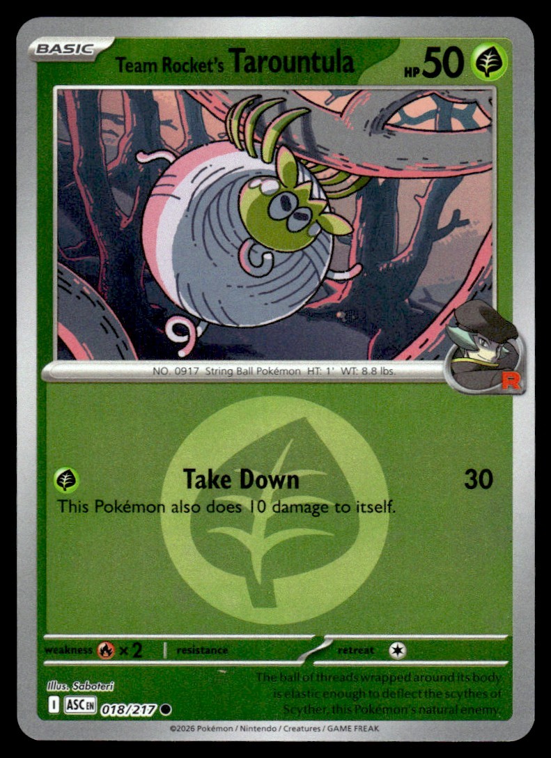 2026 Ascended Heroes Team Rocket's Tarountula Common/Reverse Holo #18