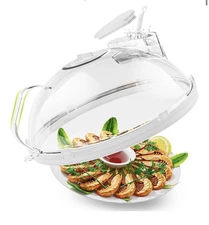 Microwave Splatter Cover Heat Retention, 10 in Clear Microwave Food Cover Steam