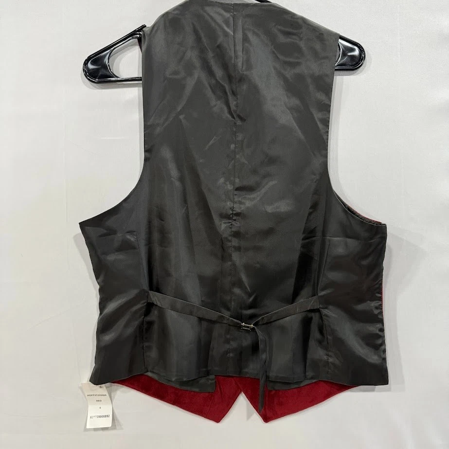 NWT Chaps Mens Small Red Suede Vest Formal Dress Waistcoat Lined - Image 2 of 4