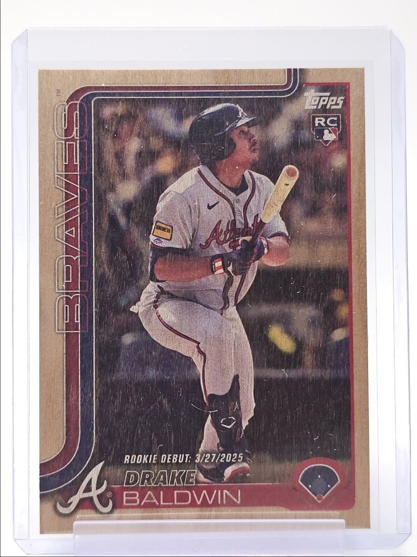 DRAKE BALDWIN 2025 TOPPS UPDATE SERIES ROOKIE DEBUT WOOD SP RC /25 Q3967