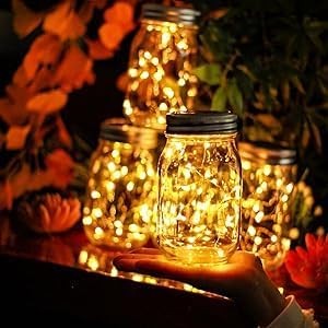 Einmachglas Solarleuchten, 12er Pack 30 LED Einmachglas Solar Lichterkette, Laterne... - Bild 3 von 7