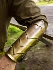 Medieval Illumine Bracers Brass Finish SCA LARP Arm Guard Halloween Costume