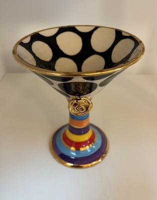 Mary Rose Young Martini Cocktail Goblet Kelch Handgefertigtes Gold Punkten TOP
