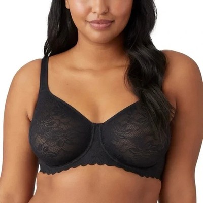 Wacoal Soft Sense Underwire Bra 851334 Black Lace Size 36D