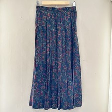 VTG Talbots Womens Wool Blend Skirt Size 4 Pleated Midi Floral Fairy Modest USA