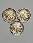 Lot 3 High Grade AU UNC Buffalo Nickels 1913-D 1913-P Type 1 and 1913-P Type 2