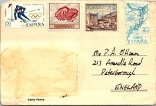 GOLDPATH: Spain cover 1968 to England with letter CV930_P08