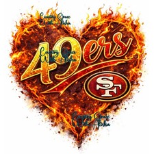 Sublimation Print 49ers Football Heart Ready To Press Sublimation Transfer