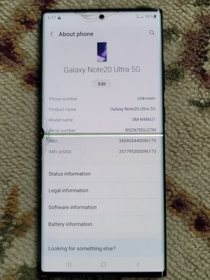 Samsung Galaxy Note20 Ultra 5G 128GB 12GB 6.9'' Unlocked