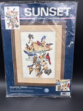 Dimensions Sunset Counted Cross Stitch 13683 FEASTING FRENZY Birds at Feeder