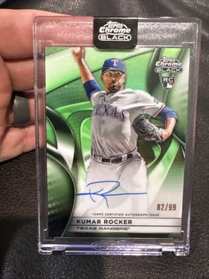 2025 Topps Chrome Black Kumar Rocker /99 Auto Texas Rangers | eBay