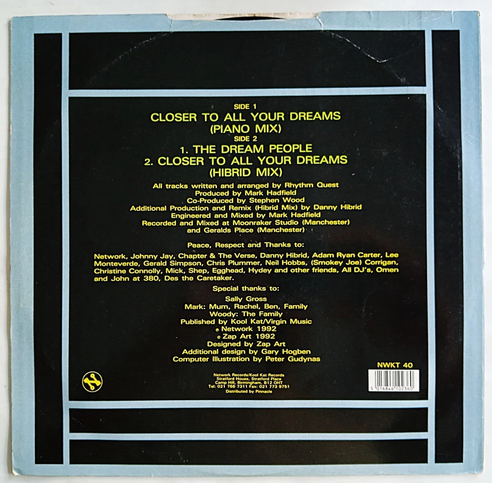 RHYTHM QUEST - THE DREAMS EP 12" VINYL 1992 NETWORK NWKT40 *VG/G* - Image 2 of 4