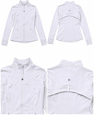 lululemon athletica White Full Zip Track Jacket w/ Pockets Size 6 Slim Fit