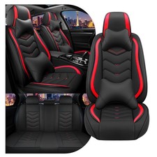 Car Seat Covers For Kia Forte 2010-2026 Luxury 5 Seats Black Red Sport Leather Car Seat Covers For Kia Forte 2010-2026 Luxury 5 Seats Black Red Sport Leather