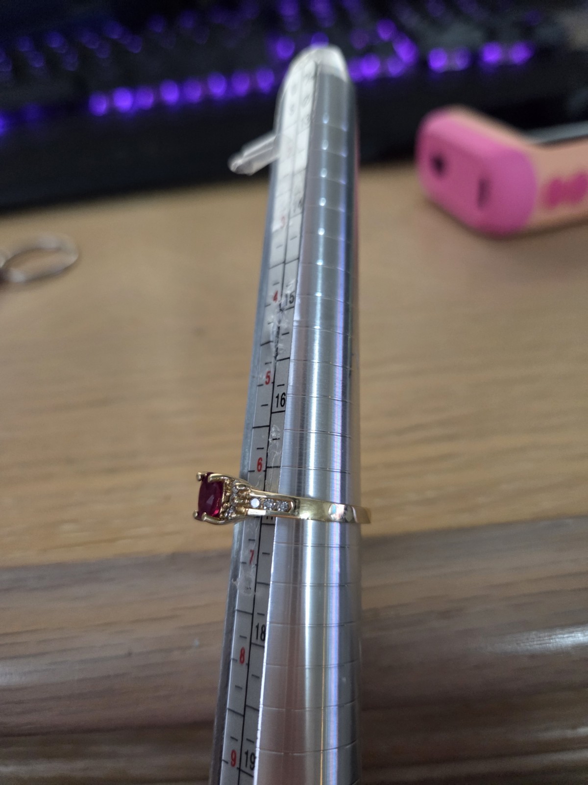 14k Solid Gold Diamond And Ruby Ring. Size 6.5 2.… - image 2