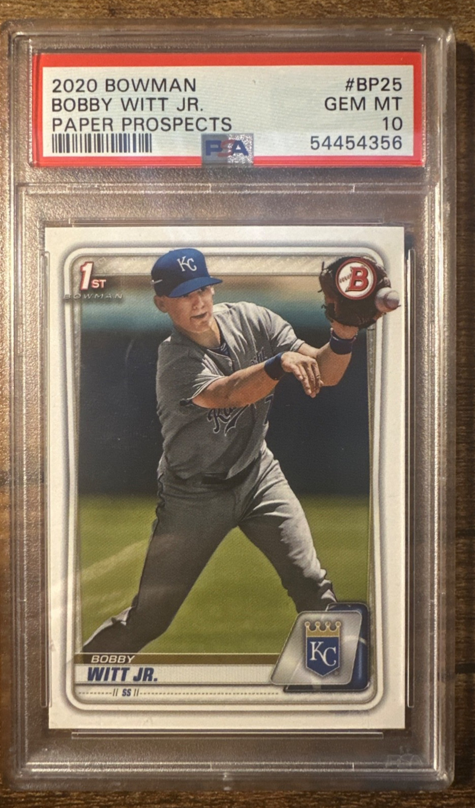 2020 BOWMAN BOBBY WITT JR. 1ST BOWMAN PAPER PROSPECTS PSA GEM MT 10 ROYALS #BP25