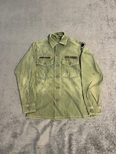 Vintage US Army Button Up Shirt Mens Size Large OG-107 Sateen Military 60s 70s