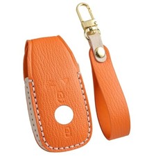 Genuine Leather key fob cover case for Mercedes-Benz GLA 2020 Orange