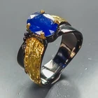 Handmade Blue Sapphire Ring 925 Sterling Silver Size 8 /R478707