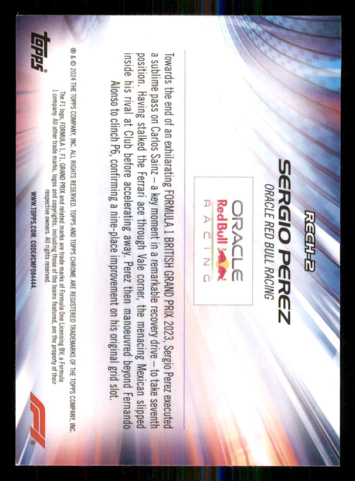 2024 Topps Chrome Formula 1 ReCharged #RECH2 Sergio Perez - Image 2 of 2