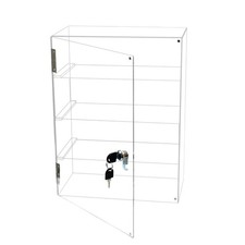 4 Shelf Clear Acrylic Display Case with Lock and Keys, Locking Display Cases ...