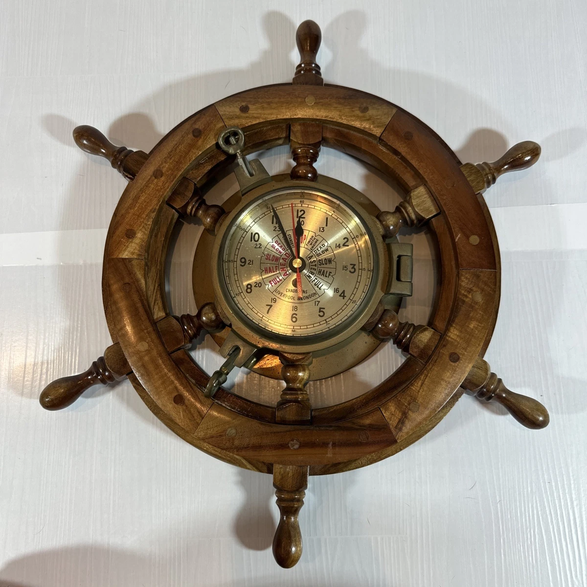 Ship Wheel Wall Clock In Wall Clocks for sale | eBay