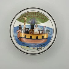 Villeroy & Boch Naif Noah's Ark  4" Porcelain Candy Trinket Box & Lid LaPlau 2