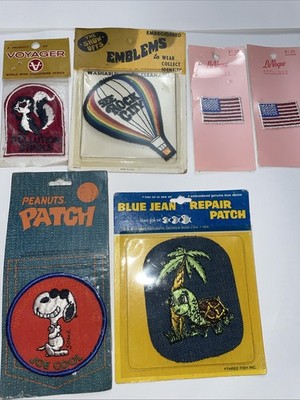 1970 s Blue Jean Patch, Peanuts Voyager, The Show Off Emblems/ La Vogue Applique