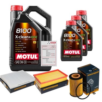 DENCKERMANN Inspektionspaket 8L MOTUL 8100 X-CLEAN 0W-30 für VW Multivan VI 2.0