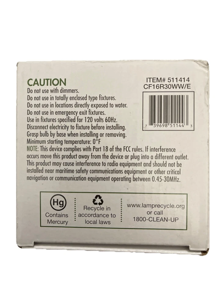 ENERGY WISER Fluorescent light R30-65W/120V/750 Lumens/Warm White 2700k. New - Image 4 of 4