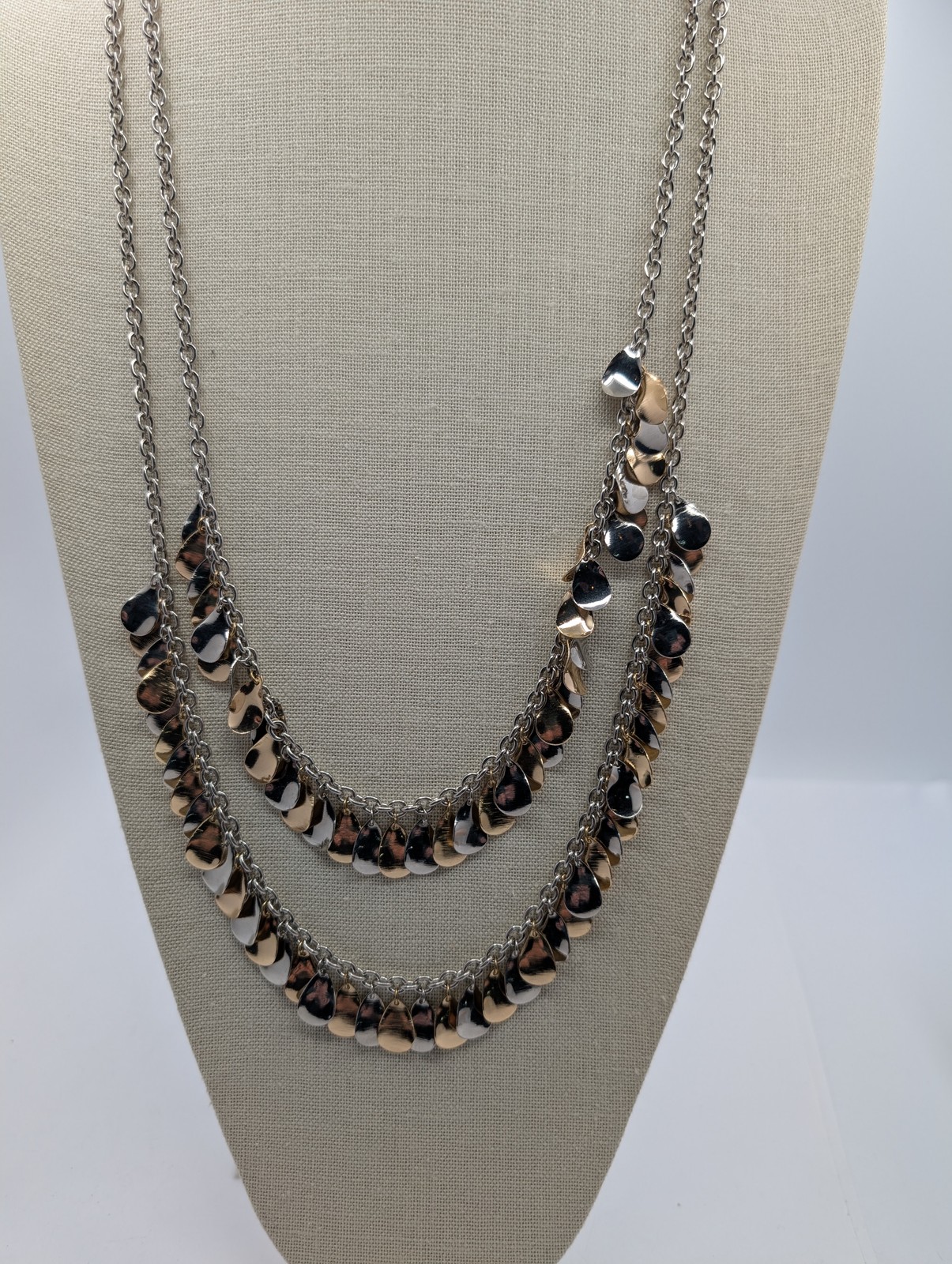 Chico's Multi-Strand Statement Necklace Two-Tone … - image 2