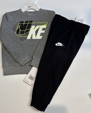 Air Jordan Boy s Gray /black 2 Piece Sweatshirt Pant Set Size 3T Brand New