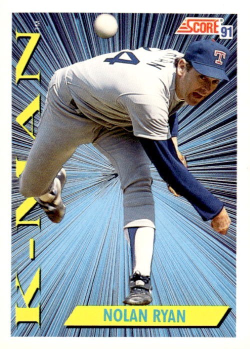 1991 Score #686 Nolan Ryan KM Texas Rangers HOF