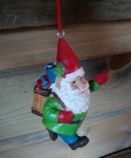 New Gnome Santa Clause Backpack Full of Presents Gifts Christmas Tree Ornament