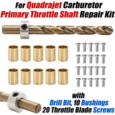 For Quadrajet Carburetor Primary Throttle Shaft Bushing Kit w/ Drill Bit, Screws