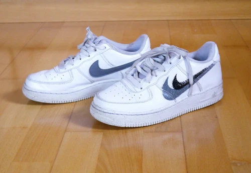 Nike Air Force 1 Low '07 Spray Paint Swoosh Sneaker Schuhe FD0660-100 37.5 US 5Y