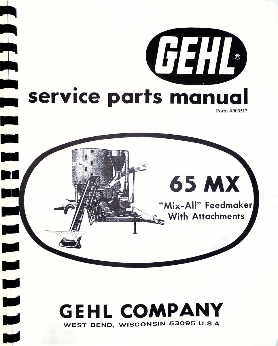 Gehl 65MX Grinder Mixer Mill Parts Manual Catalog | eBay