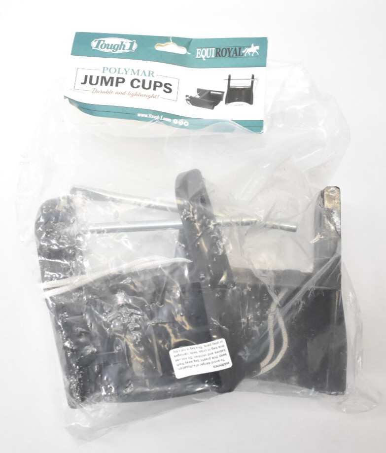 Tough1 EquiRoyal Heavy Polymar Jump Cups Black Finish 2 Piece Set 24-903-2-0