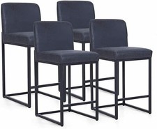 Bar Stools Set of 4 Counter Height Dining Chair PU Leather Indoor Pub Barstool