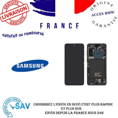 Original Ecran Complet LCD + Vitre Tactile Argent sur châssis
