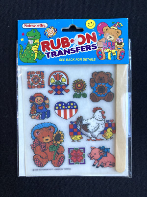 Vintage Animal Rub On Transfers 1996 Farm Country America Noteworthy Brand