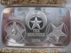 1 OZ.999 PURE EASTERN STAR, SHRINERS, MASON UNITED STATES CORPORATIONS BAR+GOLD