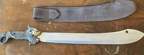 LÖWENSCHWERT mit roten Steinaugen - 16" s stahlklinge & kunstlederscheide (w995) - Bild 3 von 4