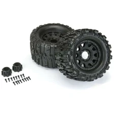 Pro-Line Trencher HP 3.8 Belted Tires w/Raid Black Adjust Offset Wheels 17mm Hex