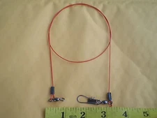 15 STAINLESS STEEL ORANGE WIRE SPINNER LEADER 24" 100 LBS. TEST