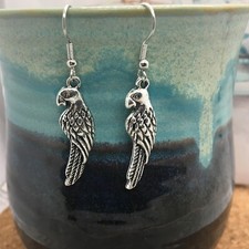2 Inch Silver-tone Parrot Earring Set Boho Retro Dangle Hook New Free Ship 3951