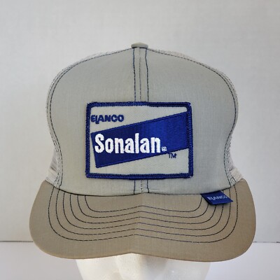 VTG Elanco Sonalan Herbicide Patch Gray Meshback Snapback Hat Needs Snap Repair